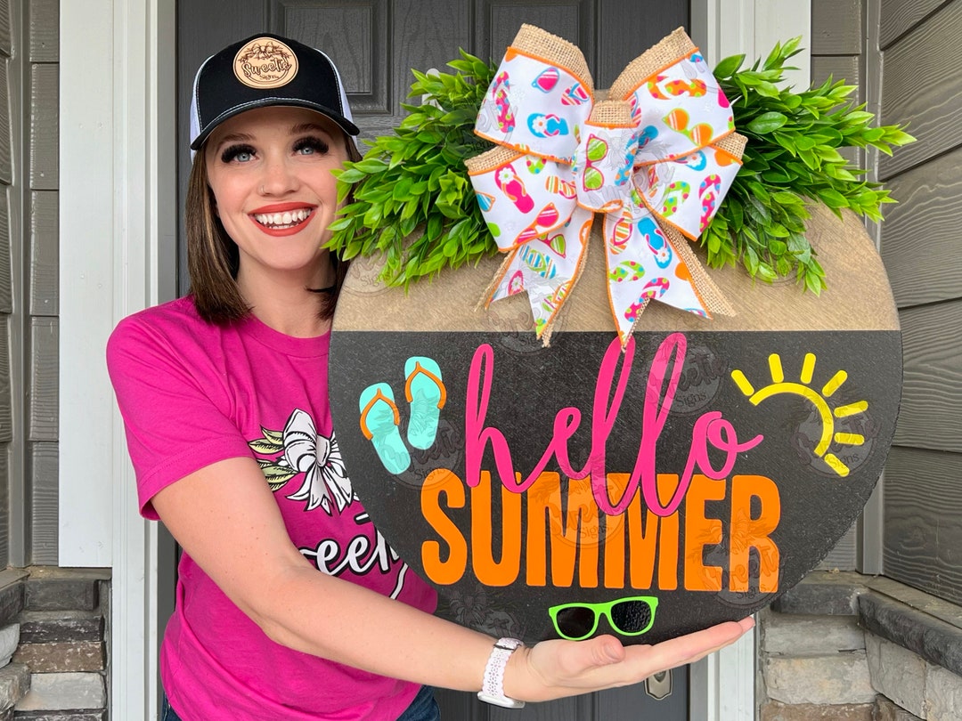 Summer Door Decor | Hello Summer | Flip Flops | Summer Door Hanger ...