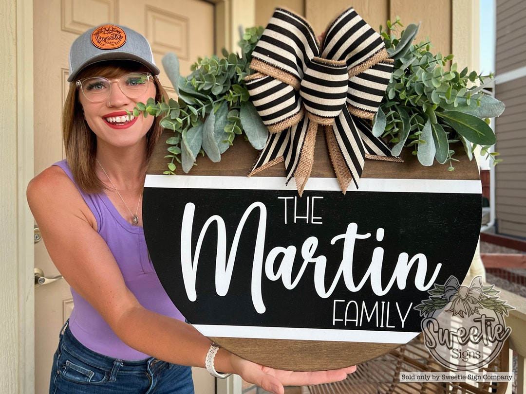 Front Door Decor | Last Name/family | Year Round Wreath | Front Door ...