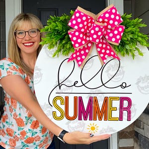 Summer Front Door Decor | Hello Summer | Summer Wreath | Summer Decor | Summer Sign | Front Door Wreath | Summer Door Hanger