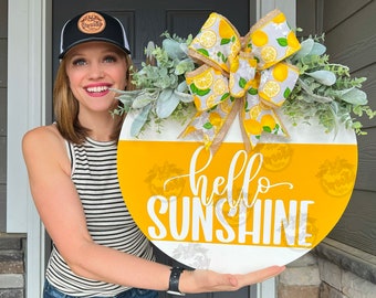 Summer Front Door Decor | Summer Wreath | Hello Sunshine | Summer Front Door Wreath | Summer Door Hanger | Summer Door Wreath | Summer