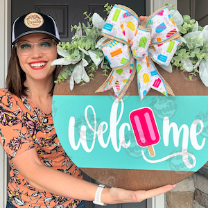 Summer Front Door Decor | Welcome Popsicle | Summer Wreath | Spring Wreath | Summer Door Hanger | Summer Door Wreath | Summer Sign