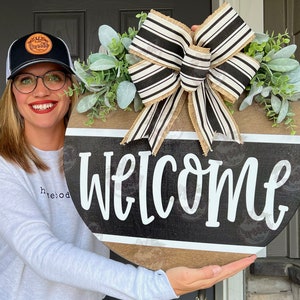 Front Door Decor | Front Door Wreath | Welcome Sign | Front Door Sign | Welcome Door Hanger | Year Round Door Hanger | Home Decor