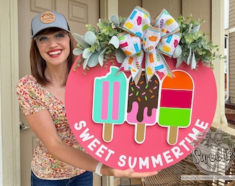 Summer Front Door Decor | Popsicle | Summer Wreath | Sweet Summer Time | Summer Front Door Wreath | Summer Door Hanger | Summer Door Wreath