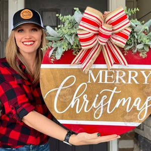 Christmas Front Door Decor | Merry Christmas | Christmas Wreath | Christmas Decor | Christmas Sign | Christmas Door Wreath | Christmas