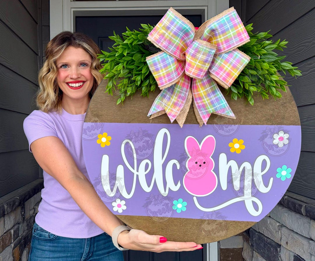 Happy Easter Front Door Decor | Easter Welcome Sign | Happy Easter ...