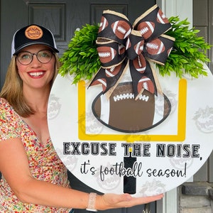 Football Front Door Decor | Football Sign | Sports Sign | Football Football Door Hanger | Football Wreath | Football Door Sign | Sports Gift