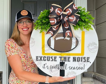 Football Front Door Decor | Football Sign | Sports Sign | Football Football Door Hanger | Football Wreath | Football Door Sign | Sports Gift