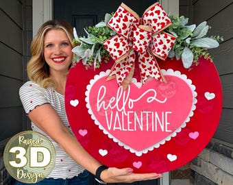 Valentines Front Door Decor | Happy Valentine's Day | Valentines Wreath | Valentines Door Hanger | Valentine's Door Sign | Valentines Hanger