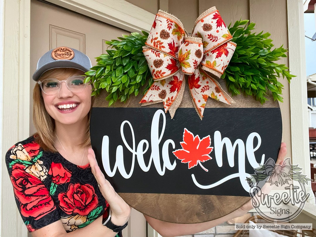 Fall Front Door Decor Fall Door Hanger Fall Wreath Etsy