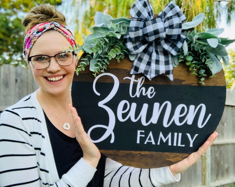 Front Door Decor Last Name/Family Door Hanger Door Etsy