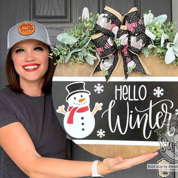 Winter Front Door Decor | Snowman | Winter Front Door Wreath | Winter Door Hanger | Winter Wreath | Door Wreath | Winter Sign | Snowman