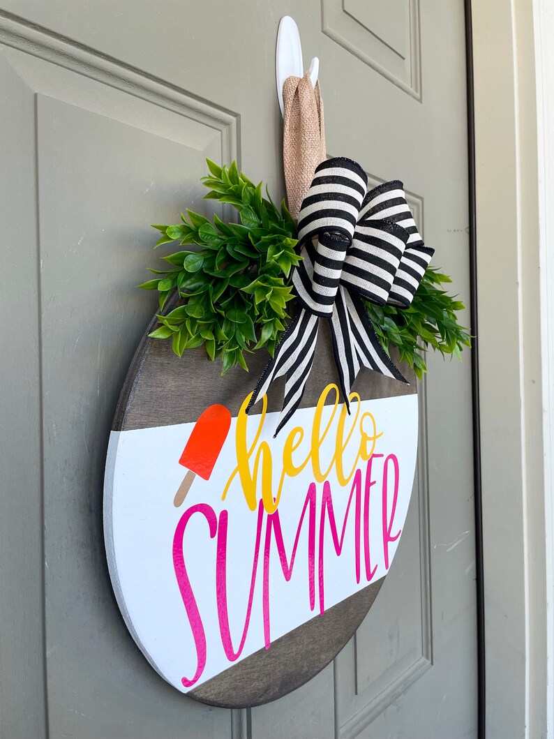 Summer Front Door Decor Summer Wreath Hello Summer Etsy