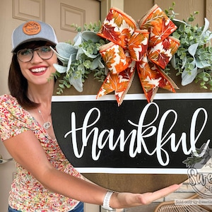 Fall Front Door Decor | Thankful | Fall Wreath | Fall Decor | Fall Door Sign | Fall Front Door Wreath | Fall Door Hanger | Fall Porch