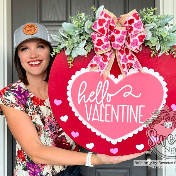 Valentines Front Door Decor | Happy Valentine's Day | Valentines Wreath | Valentines Door Hanger | Valentine's Door Sign | Valentines Hanger