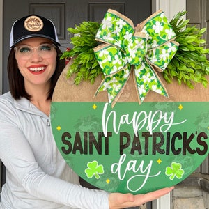 Saint Pattys Day Front Door Decor | Saint Pattys Day Door Sign | Happy Saint Pattys Day | Saint Patty's Front Door Hanger | Door Hanger