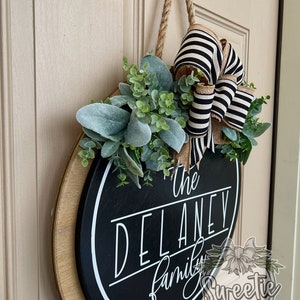 Front Door Decor Front Door Wreath Last Name/Family Front Door Sign Front Door Hanger Year Round Wreath Home Decor image 7