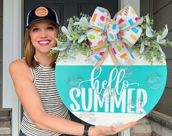 Summer Front Door Decor | Summer Wreath | Hello Summer | Summer Front Door Wreath | Summer Door Hanger | Summer Door Wreath | Summer