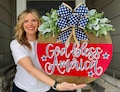 Fourth of July Front Door Decor | Fourth of July Wreath | God Bless America | Fourth of July Door Hanger | Fourth of July Door Wreath