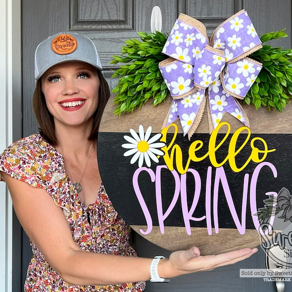 Spring Front Door Decor | Hello Spring Wreath | Spring Wreath | Daisy | Spring Front Door Wreath | Spring Door Hanger | Spring Door Wreath