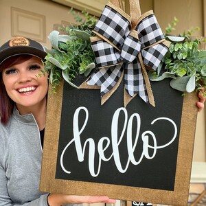 Front Door Decor Hello Front Door Sign Door Sign Door - Etsy