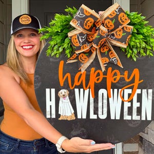 Front Door Decor | Happy Howloween | Halloween Front Door Wreath | Halloween Door Hanger | Halloween Wreath | Halloween  Door Wreath