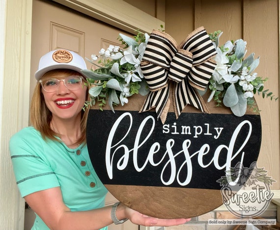 Front Door Decor | Simply Blessed | Year Round Wreath | Front Door Wreath | Door Hanger | Door Wreath | Housewarming Gift | Home Decor