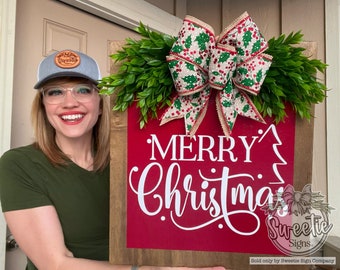 Christmas Front Door Decor | Merry Christmas | Christmas Wreath | Christmas Decor | Christmas Sign | Christmas Door Wreath | Christmas