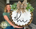 Front Door Hanger | Front Door Wreath | Hi | Leopard Sign | Front Door Sign | Welcome Door Hanger | Year Round Door Hanger