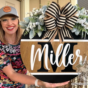 Front Door Decor | Last Name/Family | Year Round Wreath | Front Door Hanger | Front Door Wreath | Personalized | Front Door Sign