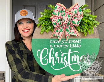 Christmas Front Door Decor | Have Yourself A Merry Little Christmas | Christmas | Christmas Decor | Christmas Wreath | Christmas Door Sign