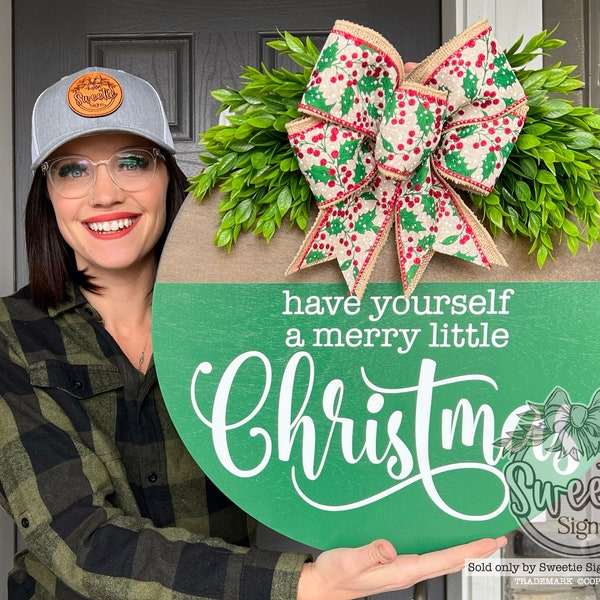 Christmas Front Door Decor | Have Yourself A Merry Little Christmas | Christmas | Christmas Decor | Christmas Wreath | Christmas Door Sign