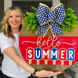 Summer Front Door Decor | Hello Summer | Popsicles | Summer Door Hanger | Summer Wreath | Summer Door Wreath | Summer Door Sign | Summer