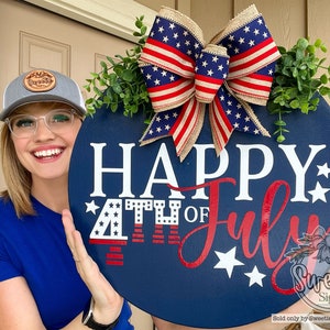 Fourth of July Front Door Decor | Front Door Wreath | Happy 4th Of July | Fourth of July Decor | Fourth Of July Wreath | Door Wreath