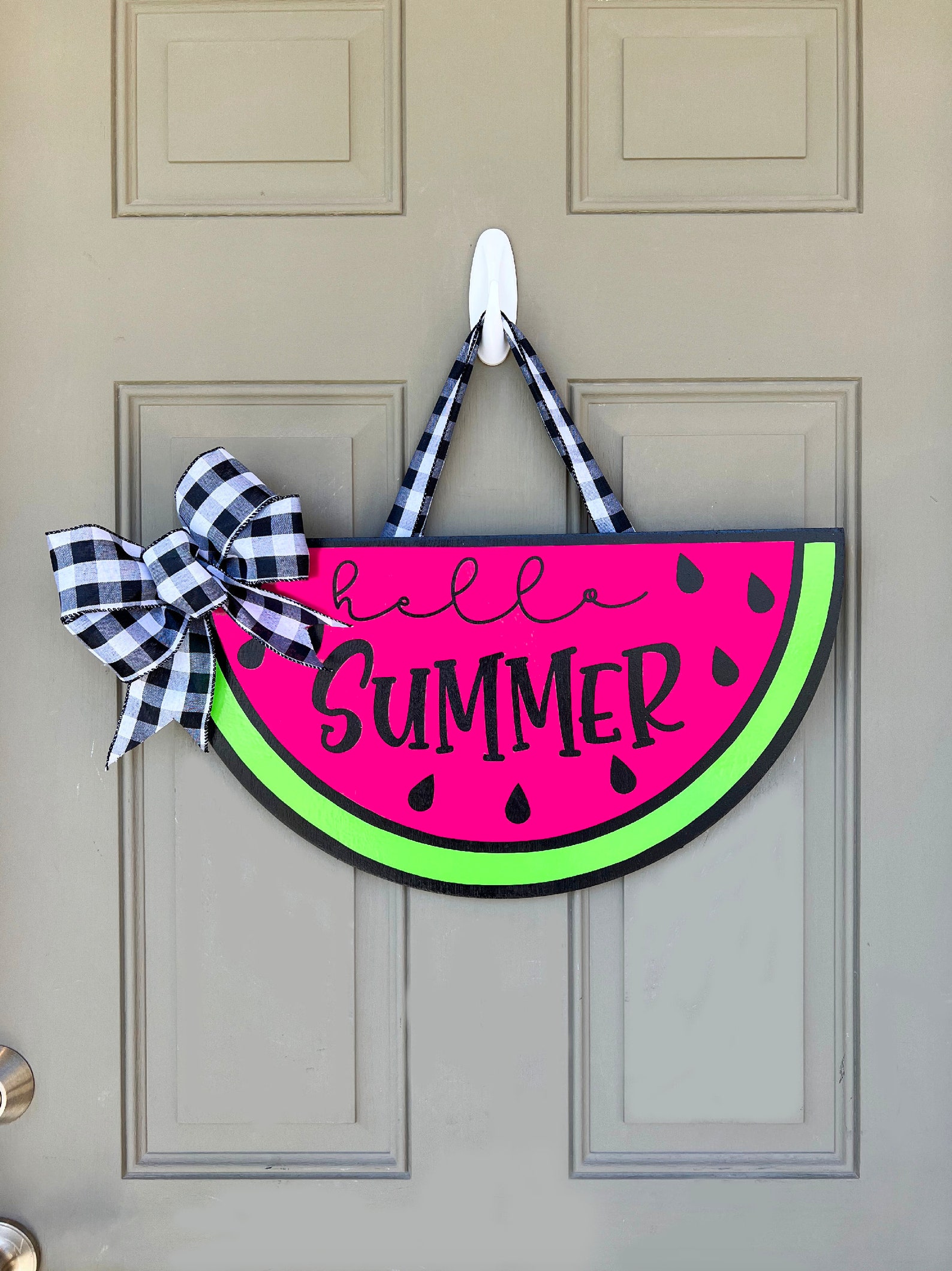 Summer Front Door Decor Summer Wreath Hello Etsy