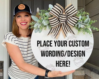 Front Door Decor | CUSTOM | Front Door Wreath | Front Door Sign | Front Door Hanger | Year Round Wreath | Home Decor