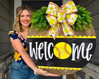 Softball Door Hanger | Softball Sign | Softball Gift | Softball Decor | Softball Gift | Softball Door Hanger | Softball Door Sign