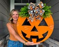 Halloween Front Door Decor | Halloween Front Door Sign | Jack-o-lantern | Halloween Door Hanger | Jack-O-Lantern Face | Halloween Sign