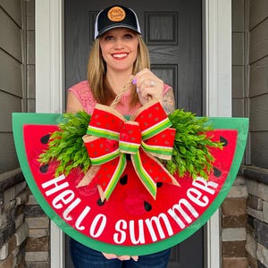 Summer Front Door Decor | Summer Wreath | Summer Welcome Sign | Hello Summer | Watermelon | Summer Front Door Wreath | Summer Door Hanger