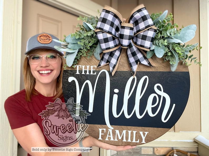 Front Door Decor | Last Name\/Family | Year Round Wreath | Door Hanger | Door Wreath | Housewarming Gift | Home Decor