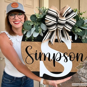 Front Door Decor | Last Name/Family | Year Round Wreath | Front Door Hanger | Front Door Wreath | Personalized | Front Door Sign