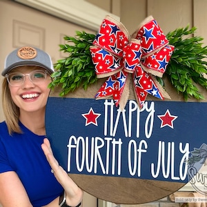 Fourth of July Front Door Decor | 4th Of July Wreath | Happy Fourth of July | Front Door Wreath | Fourth of July Door Hanger | Door Wreath