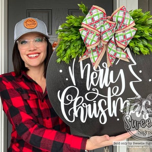 Christmas Front Door Decor | Merry Christmas | Christmas Wreath | Christmas Decor | Door Hanger | Door Wreath | Housewarming Gift