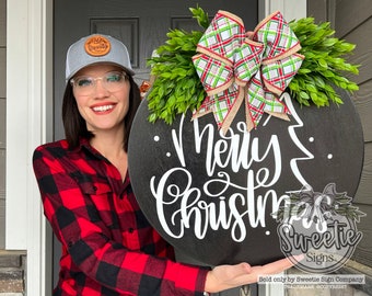 Christmas Front Door Decor | Merry Christmas | Christmas Wreath | Christmas Decor | Door Hanger | Door Wreath | Housewarming Gift