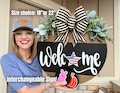 Front Door Decor | Interchangeable Sign | Interchangeable Holidays | Interchangeable Welcome Sign | Year Round Wreath | Door Sign