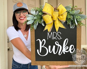 Teacher Door | Teacher Door Sign | Teacher Name | Classroom Sign | Teacher Gift | Teacher Appreciation | Welcome To Our Classroom |Classroom