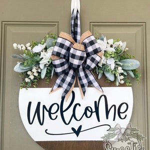 Front Door Decor Front Door Wreath Welcome Year Round Wreath Front Door Sign Door Hanger Housewarming Gift Home Decor image 7