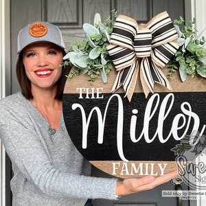 Front Door Decor | Last Name/Family | Year Round Wreath | Door Hanger | Front Door Wreath | Housewarming Gift | Personalized Sign