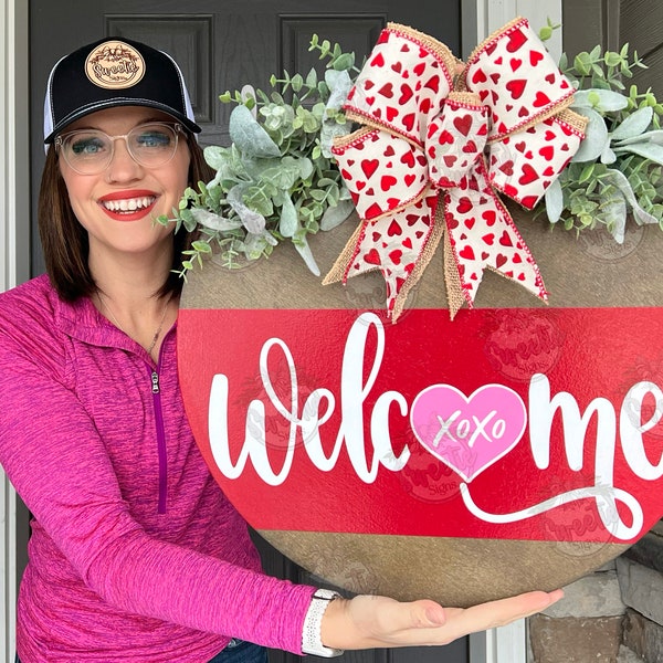 Valentine's Front Door Decor | Valentines Decor | Valentine's Wreath | Valentine's Door Hanger | Valentine's Door Wreath | Valentines Sign