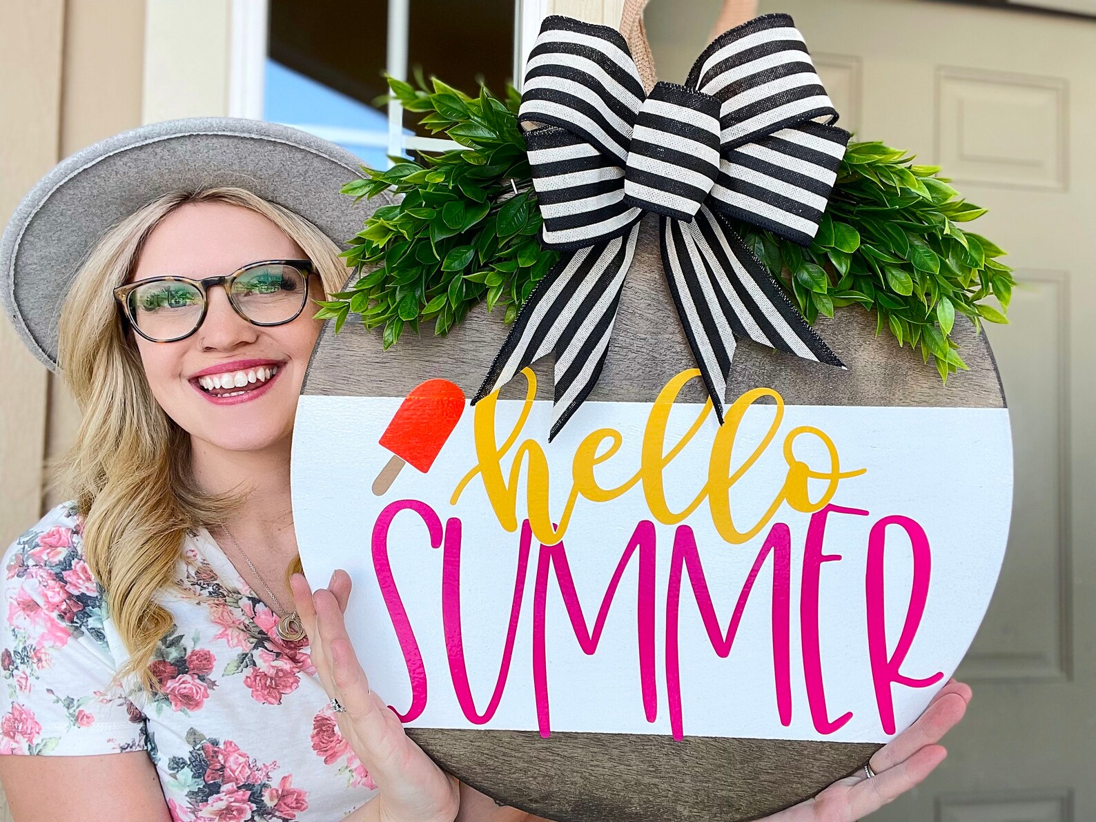 Summer Front Door Decor Summer Wreath Hello Summer Etsy