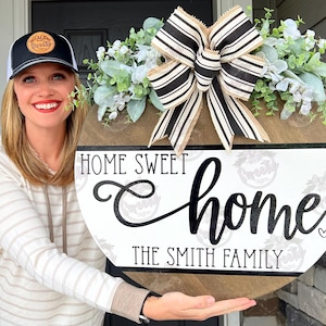 Front Door Decor | Home Sweet Home | Year Round Wreath | Front Door Hanger | Personalized Door Wreath | Housewarming Gift | Home Decor